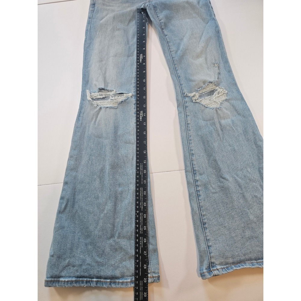 American Eagle Flare Jeans Womens 0 Blue Distressed Next Level Stretch Denim - Picture 4 of 7
